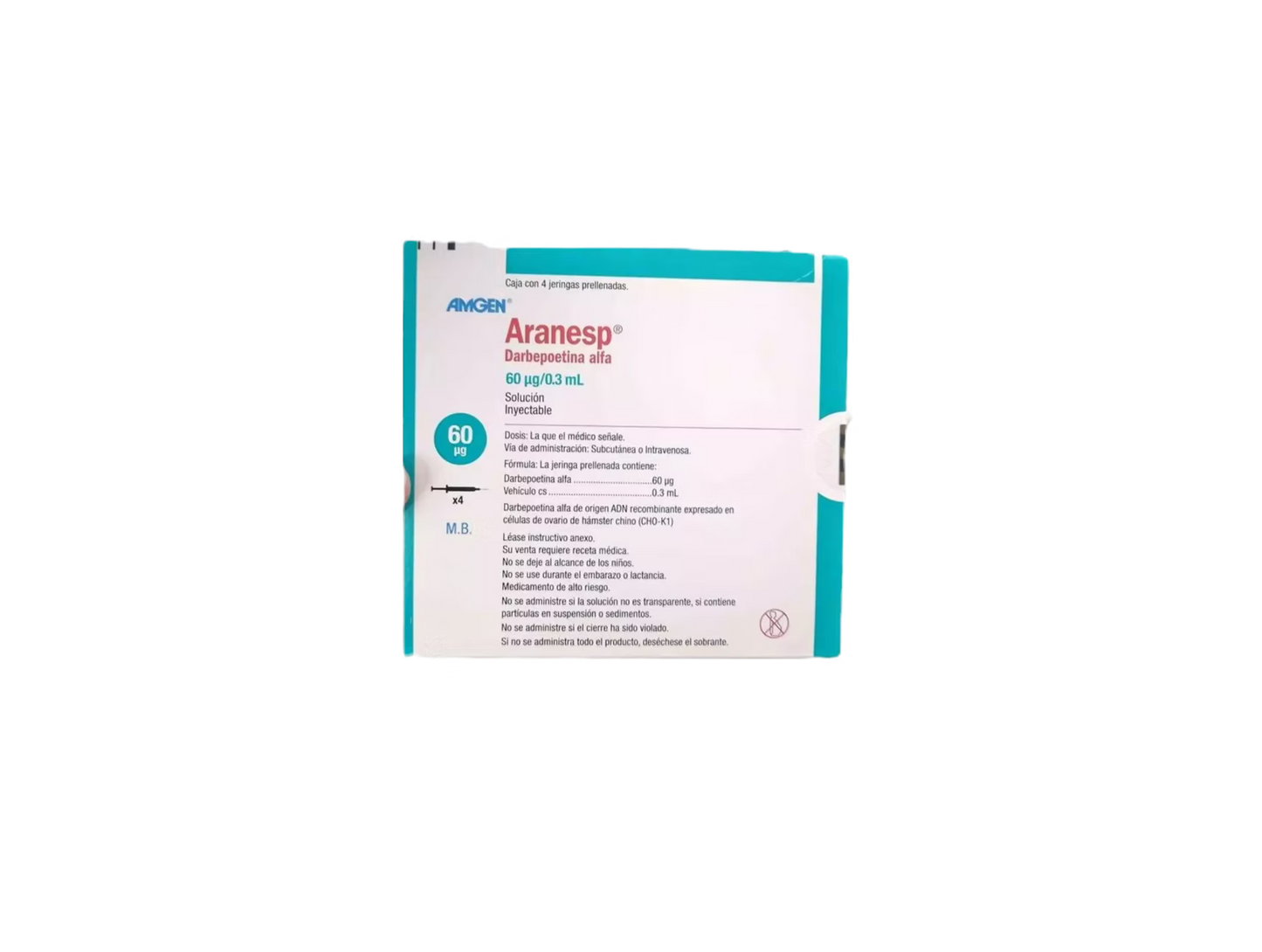 Aranesp 60 mcg c/4 amp